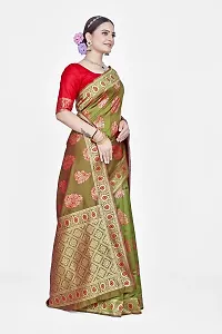 Beautiful  Art Silk  Jacquard Saree with Blouse Piece For Women-thumb4