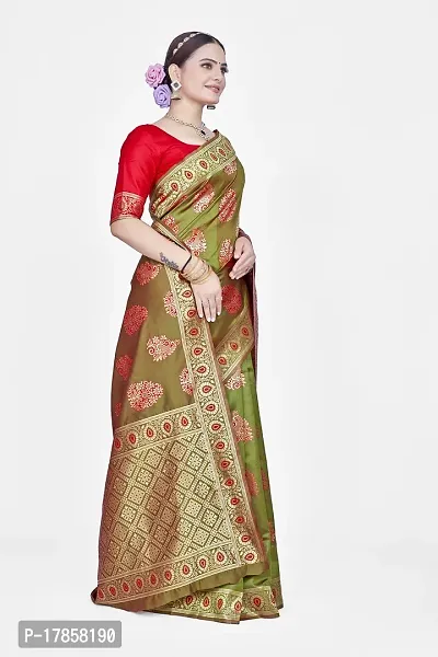 Beautiful  Art Silk  Jacquard Saree with Blouse Piece For Women-thumb5