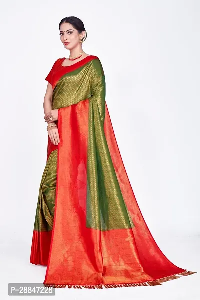 Stylish Green Art Silk Saree With Blouse Piece For Women-thumb2