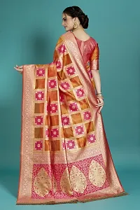 Beautiful  Organza  Jacquard Saree with Blouse Piece For Women-thumb1