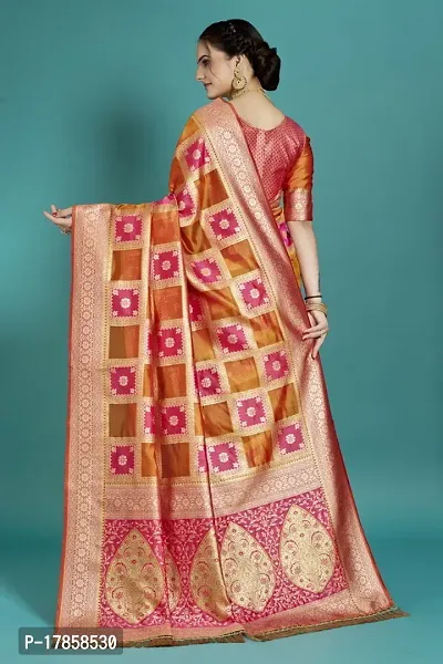 Beautiful  Organza  Jacquard Saree with Blouse Piece For Women-thumb2