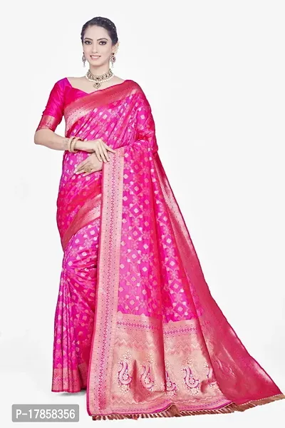 Beautiful  Art Silk  Jacquard Saree with Blouse Piece For Women-thumb0