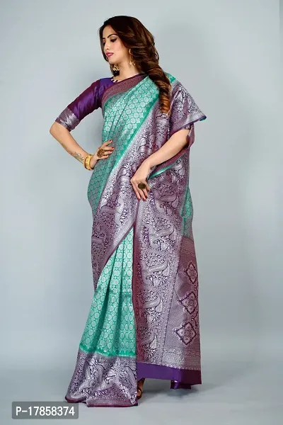 Beautiful  Pure Silk  Jacquard Saree with Blouse Piece For Women