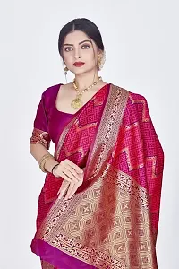 Stylish Polyester Blend Zari Saree With Blouse Piece For Women-thumb2