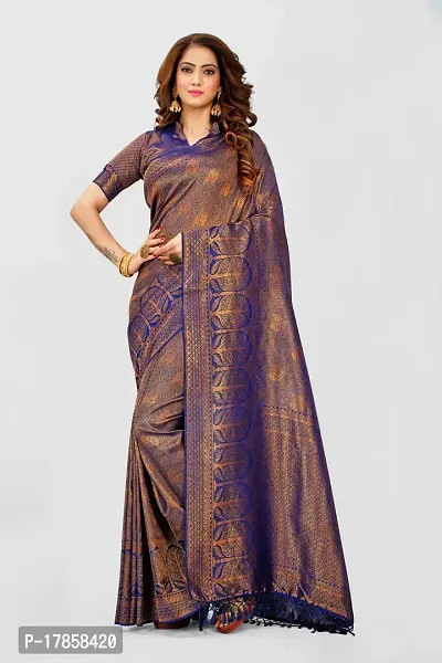 Beautiful  Pure Silk  Jacquard Saree with Blouse Piece For Women