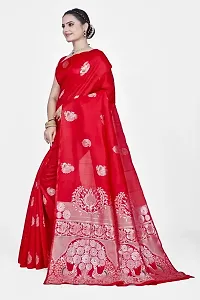 Stylish Silk Blend Zari Saree With Blouse Piece For Women-thumb3