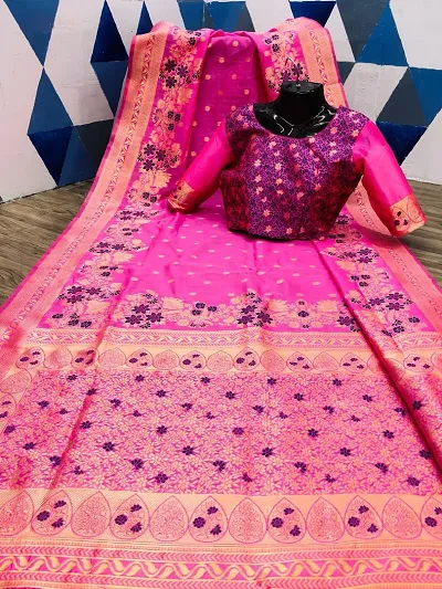 Stylish Soft Silk Saree with Blouse piece For Women