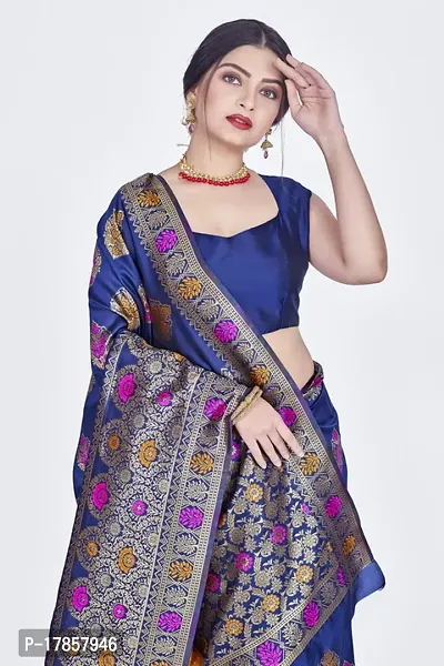 Beautiful  Art Silk  Jacquard Saree with Blouse Piece For Women-thumb3