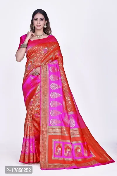 Beautiful  Art Silk  Jacquard Saree with Blouse Piece For Women-thumb0