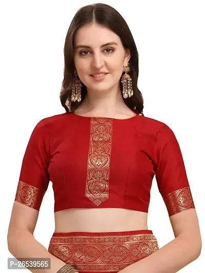 Stylish Maroon Colored Kanjeevaram Silk Zari Woven Saree With Blouse Piece-thumb4