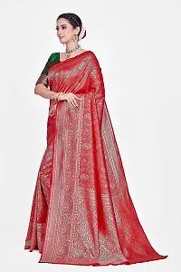 Stylish WomenS Jacquard Banarasi Silk Saree With Unstitched Blouse Piece-thumb4