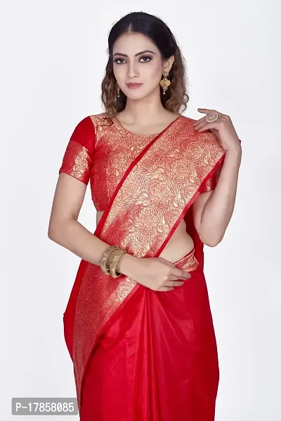 Beautiful  Art Silk  Jacquard Saree with Blouse Piece For Women-thumb3