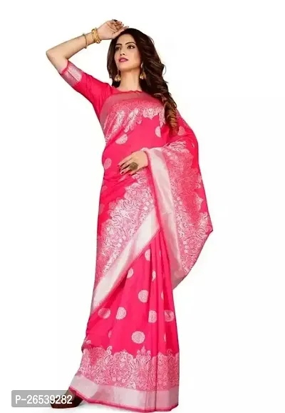 Stylish Banarasi Silk Jacquard Saree With Blouse Piece For Women-thumb0