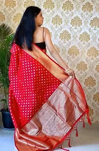 Stylish Soft Silk Red Saree With Blouse Piece For Women-thumb2