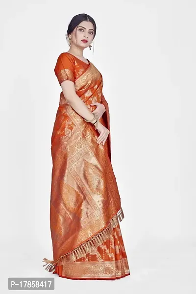 Beautiful  Art Silk  Jacquard Saree with Blouse Piece For Women-thumb4