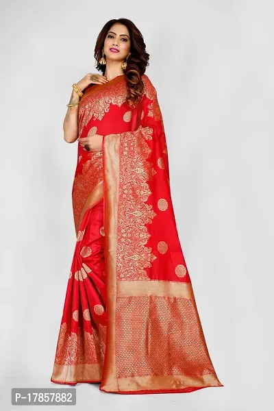 Beautiful  Art Silk  Jacquard Saree with Blouse Piece For Women-thumb0