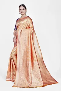 Stylish Silk Blend Zari Saree With Blouse Piece For Women-thumb3