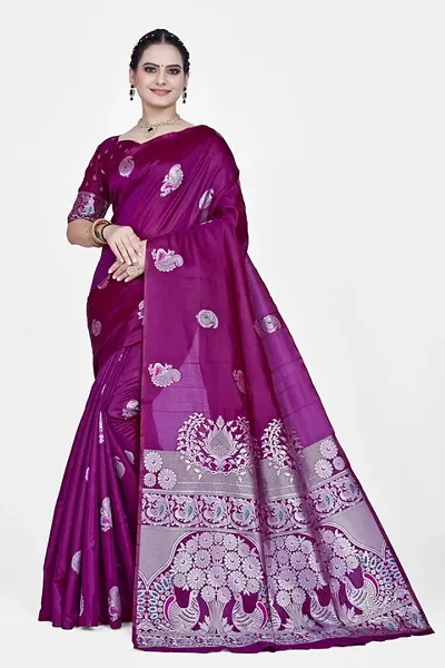 Stylish Art Silk Saree With Blouse piece