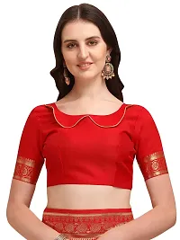 Stylish Red Colored Kanjeevaram Silk Zari Woven Saree With Blouse Piece-thumb3