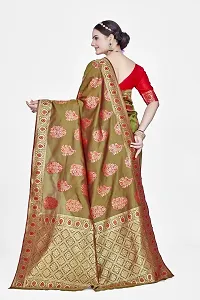 Beautiful  Art Silk  Jacquard Saree with Blouse Piece For Women-thumb1