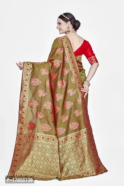 Beautiful  Art Silk  Jacquard Saree with Blouse Piece For Women-thumb2