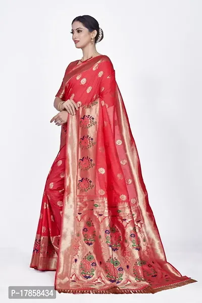 Beautiful  Art Silk  Jacquard Saree with Blouse Piece For Women-thumb4