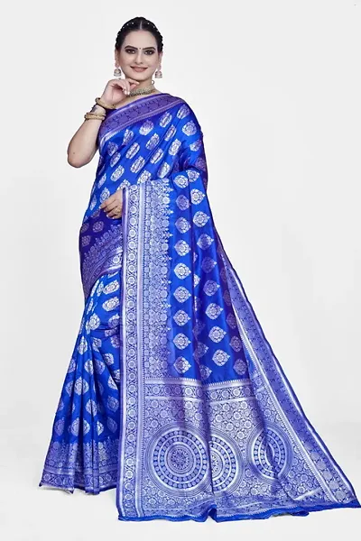 Beautiful Art Silk Jacquard Saree with Blouse Piece For Women