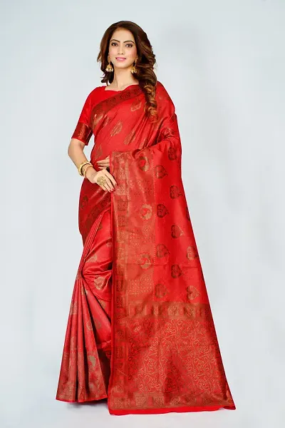 Must Have Art Silk Saree with Blouse piece 