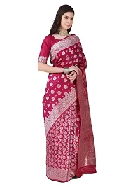 Stylish Purple Colored Kanjeevaram Silk Zari Woven Saree With Blouse Piece-thumb1