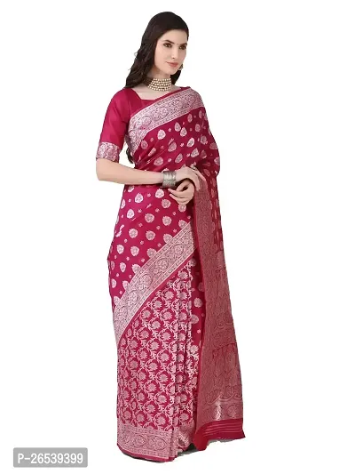 Stylish Purple Colored Kanjeevaram Silk Zari Woven Saree With Blouse Piece-thumb2