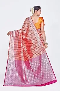 Stylish Silk Blend Woven Banarasi Saree With Unstitched Blouse-thumb1