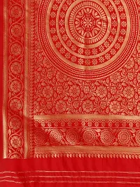 Stylish Red Colored Kanjeevaram Silk Zari Woven Saree With Blouse Piece-thumb4