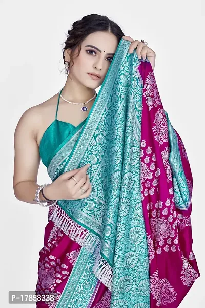 Beautiful  Art Silk  Jacquard Saree with Blouse Piece For Women-thumb3