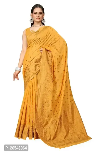 Classic Art Silk Jacquard Saree With Blouse Piece-thumb0