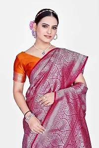 Stylish Art Silk Banarasi Saree With Unstitched Blouse-thumb2