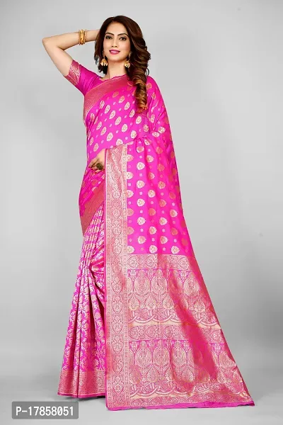 Beautiful  Art Silk  Jacquard Saree with Blouse Piece For Women-thumb3