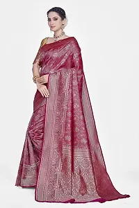 Stylish Silk Blend Zari Saree With Blouse Piece For Women-thumb3