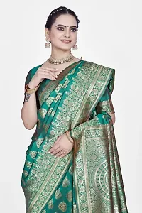 Stylish Silk Blend Zari Saree With Blouse Piece For Women-thumb2