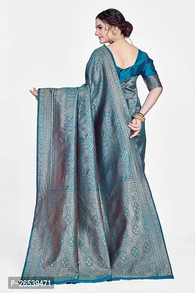 Stylish Beautiful Banarasi Silk Saree With Intricate Buta Work-thumb2