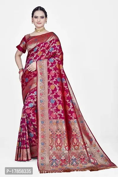 Beautiful  Art Silk  Jacquard Saree with Blouse Piece For Women-thumb0