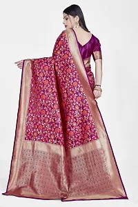 Beautiful  Art Silk  Jacquard Saree with Blouse Piece For Women-thumb1