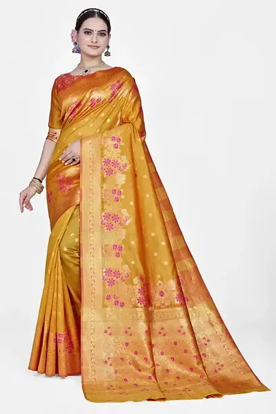 Elegant Silk Blend Saree with Blouse piece