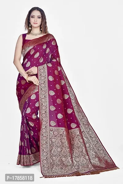 Beautiful  Art Silk  Jacquard Saree with Blouse Piece For Women-thumb0