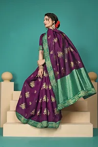 Stylish Purple Art Silk Saree With Blouse Piece For Women-thumb1