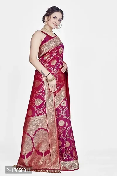 Beautiful  Art Silk  Jacquard Saree with Blouse Piece For Women-thumb5