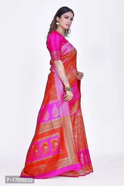 Beautiful  Art Silk  Jacquard Saree with Blouse Piece For Women-thumb5