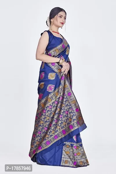 Beautiful  Art Silk  Jacquard Saree with Blouse Piece For Women-thumb5