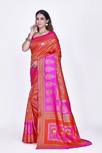 Beautiful  Art Silk  Jacquard Saree with Blouse Piece For Women-thumb3