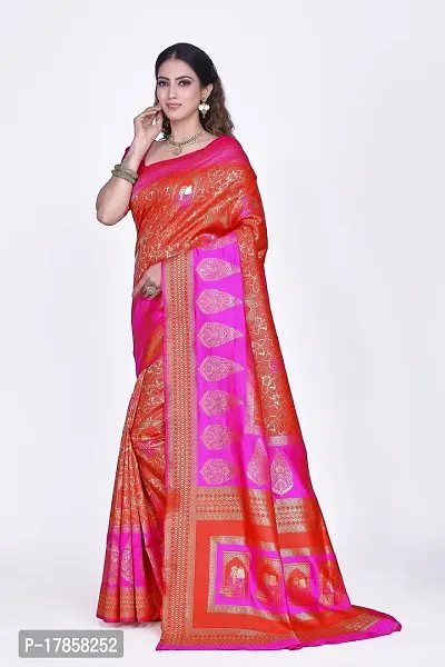 Beautiful  Art Silk  Jacquard Saree with Blouse Piece For Women-thumb4