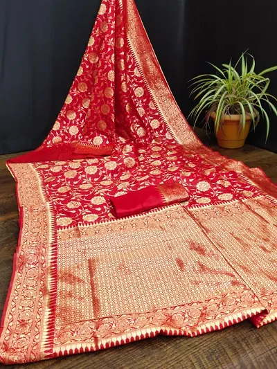 Banarasi Art Silk Saree with Zari Woven Pallu Design